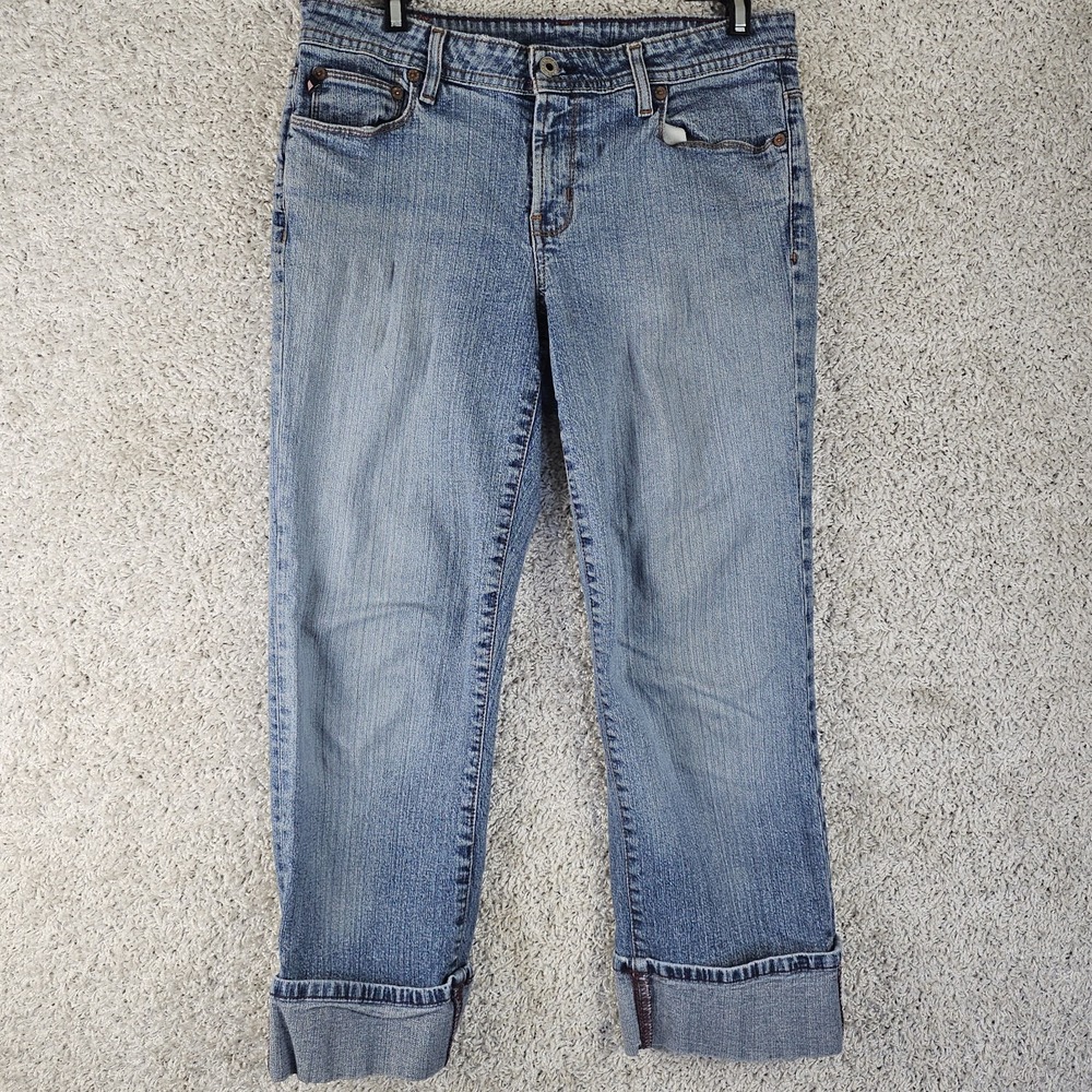 Polo Ralph Lauren Jeans Cuffed Stretch Kelly Women's 8 30x25 Crop Capri Y2K